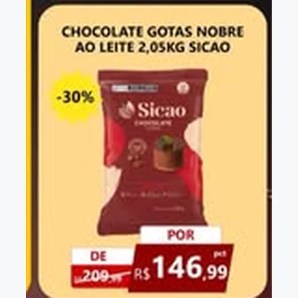 Chocolate Gotas Nobre ao Leite Sicao 2,05 kg