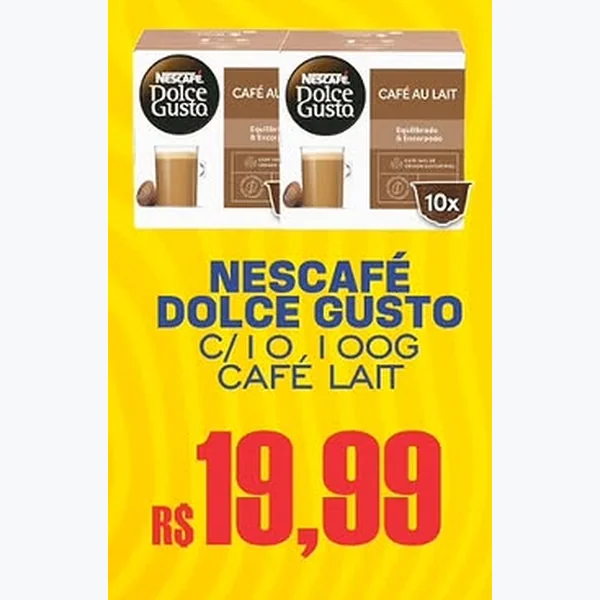 Recorte do encarte de Café Au Lait Nescafé Dolce Gusto 10 un × 100 g