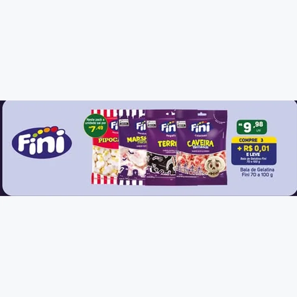 Bala de Gelatina Fini 100 g