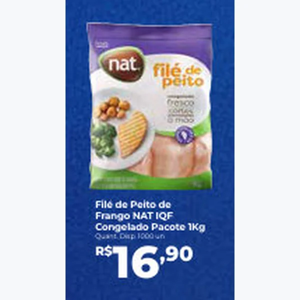 Recorte do encarte de Filé de Peito de Frango Congelado Iqf NAT 1 kg