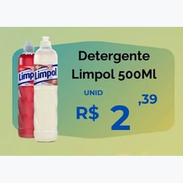 Recorte do encarte de Detergente Limpol 500 ml