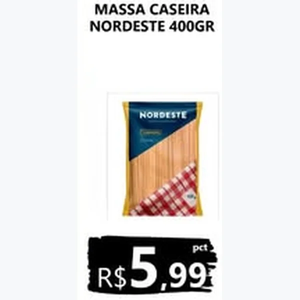 Recorte do encarte de Massa Caseira Nordeste 400 g