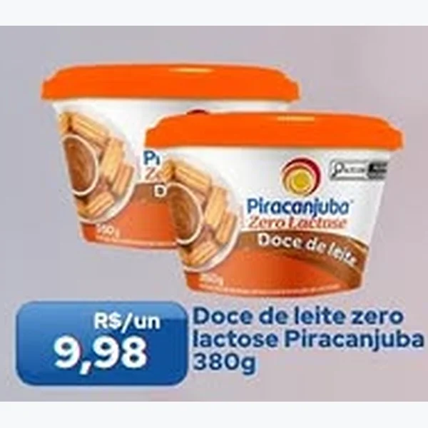 Recorte do encarte de Doce de Leite Zero Lactose Piracanjuba 380 g