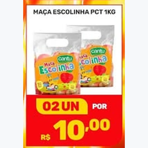 Recorte do encarte de Maçã Escolinha Cantu 2 un × 1 kg