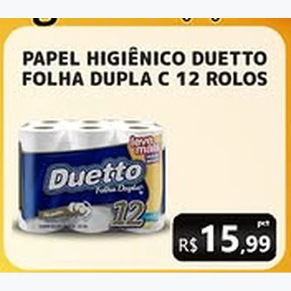 Recorte do encarte de Papel Higiênico Folha Dupla Duetto 12 un