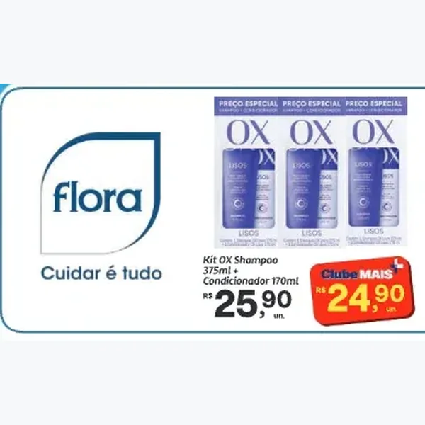 Recorte do encarte de Kit Shampoo e Condicionador OX 375 ml
