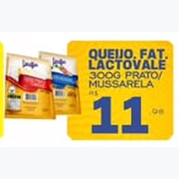 Recorte do encarte de Queijo Fatiado Lactovale 300 g