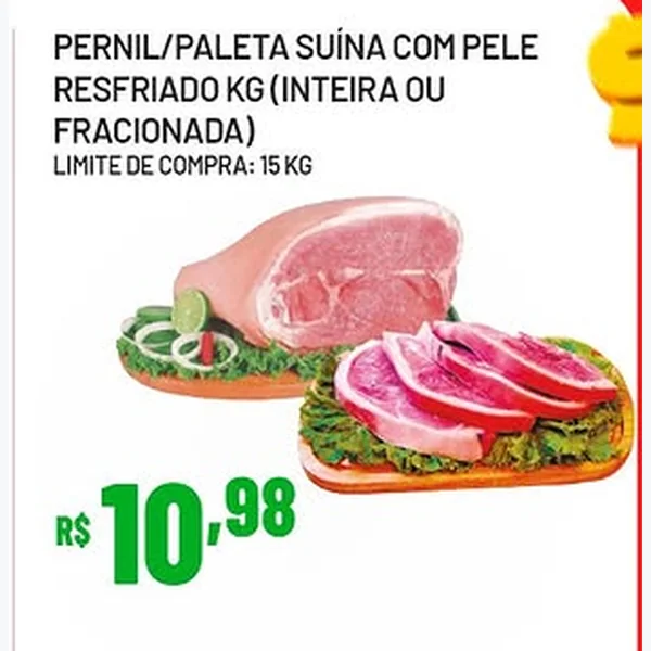 Recorte do encarte de Paleta Suína com Pele Resfriado