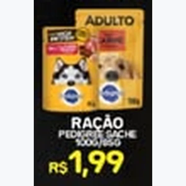 Recorte do encarte de Ração Sachê Pedigree