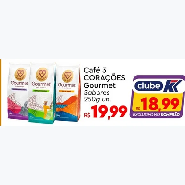 Recorte do encarte de Café Gourmet 3 CORAÇÕES 250 g