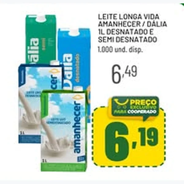 Leite Longa Vida Desnatado Amanhecer 1 L
