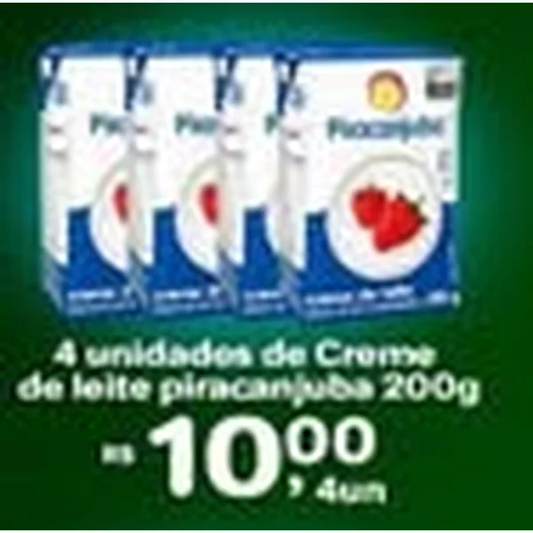 Recorte do encarte de Creme de Leite Piracanjuba 200 g