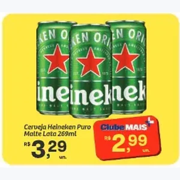 Recorte do encarte de Cerveja Puro Malte Heineken 269 ml