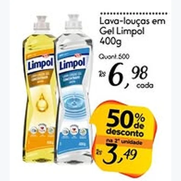 Recorte do encarte de Lava-louças em Gel Limpol 400 ml