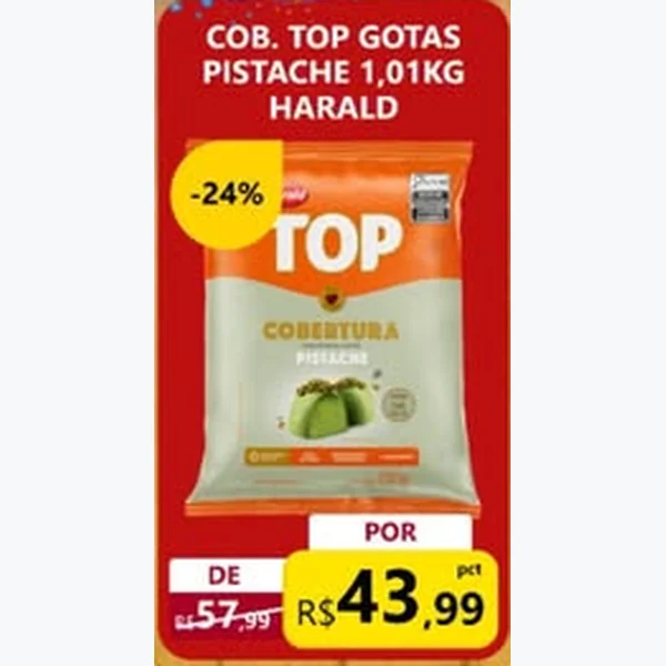 Recorte do encarte de Cobertura Top Gotas Pistache Harald 1,01 kg