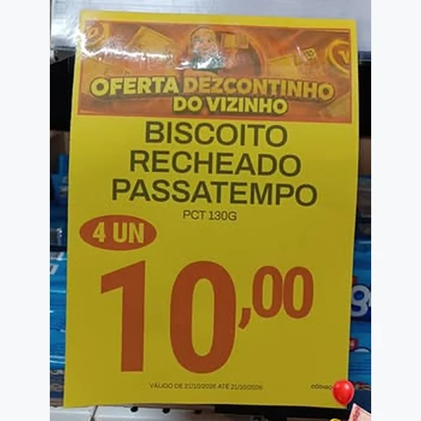 Recorte do encarte de Biscoito Recheado Passatempo 130 g