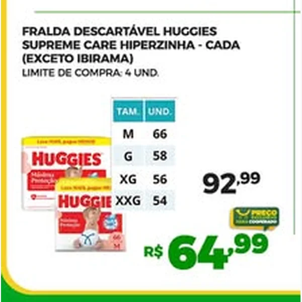 Fralda Descartável Supreme Care Huggies