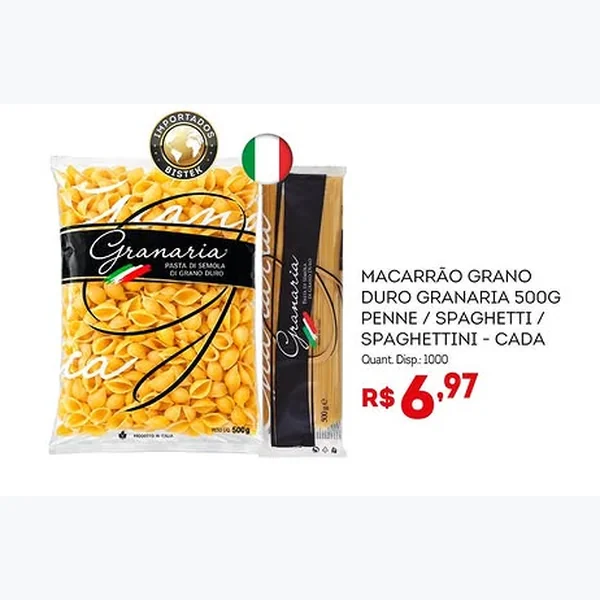 Recorte do encarte de Macarrão Grano Duro Penne Granaria 500 g