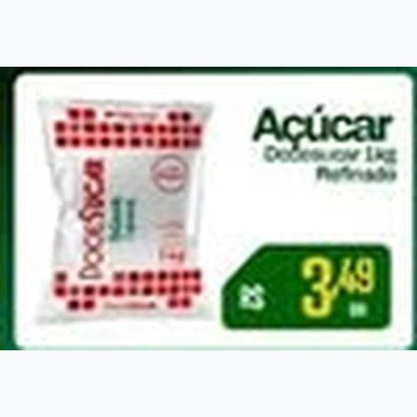Recorte do encarte de Açúcar Refinado Doceçúcar 1 kg