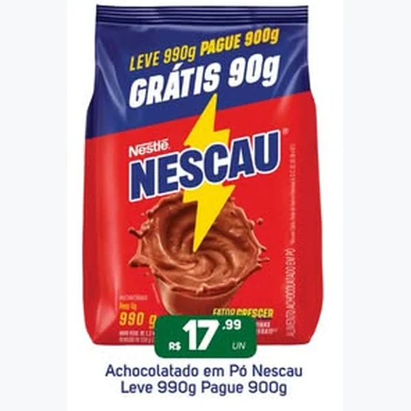 Recorte do encarte de Achocolatado em Pó Nestlé Nescau 990 g