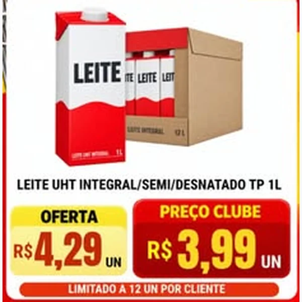 Recorte do encarte de Leite Uht Semi 1 L