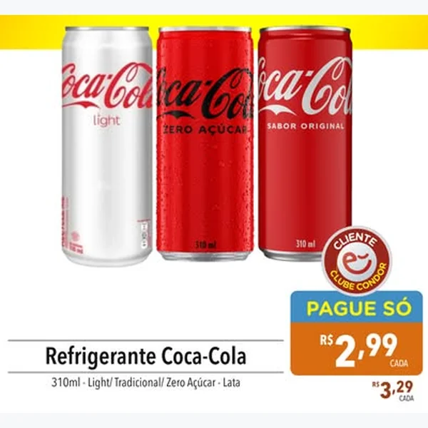 Recorte do encarte de Refrigerante Sabor Original Coca-Cola 310 ml