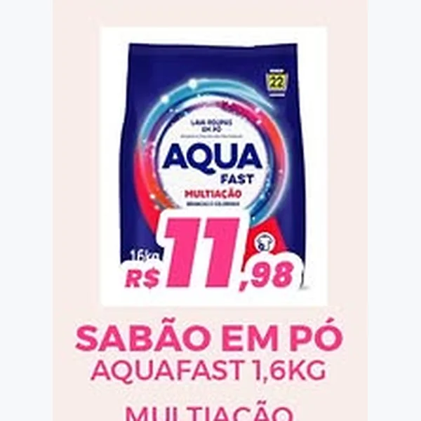 Sabão em Pó Multiação Aquafast 1,6 kg