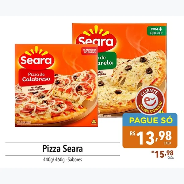 Recorte do encarte de Pizza Seara 460 g