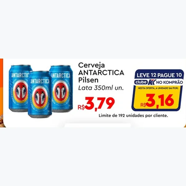 Recorte do encarte de Cerveja Pilsen Antarctica 350 ml
