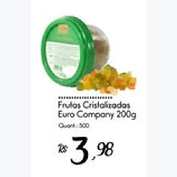 Recorte do encarte de Frutas Cristalizadas Euro Company 200 g