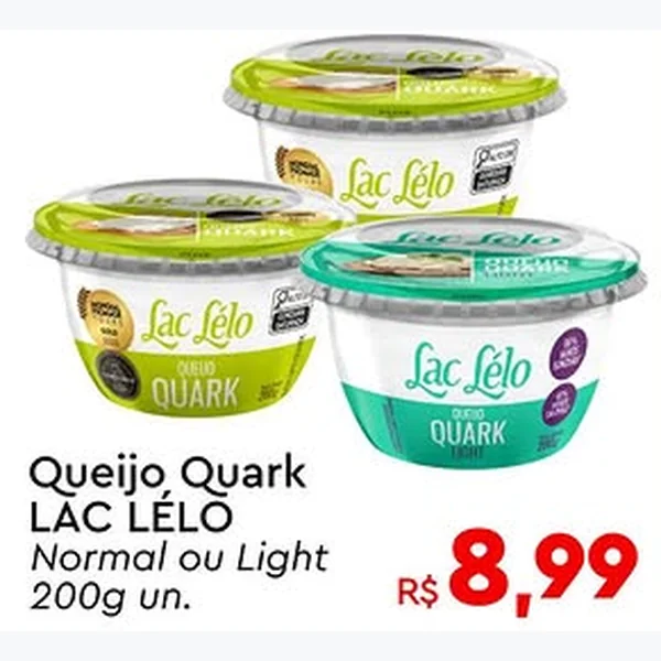 Recorte do encarte de Queijo Quark Light Lac Lélo 200 g