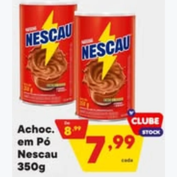 Recorte do encarte de Achocolatado em Pó Nescau 350 g