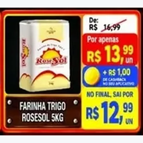Recorte do encarte de Farinha de Trigo Roseflor 5 kg