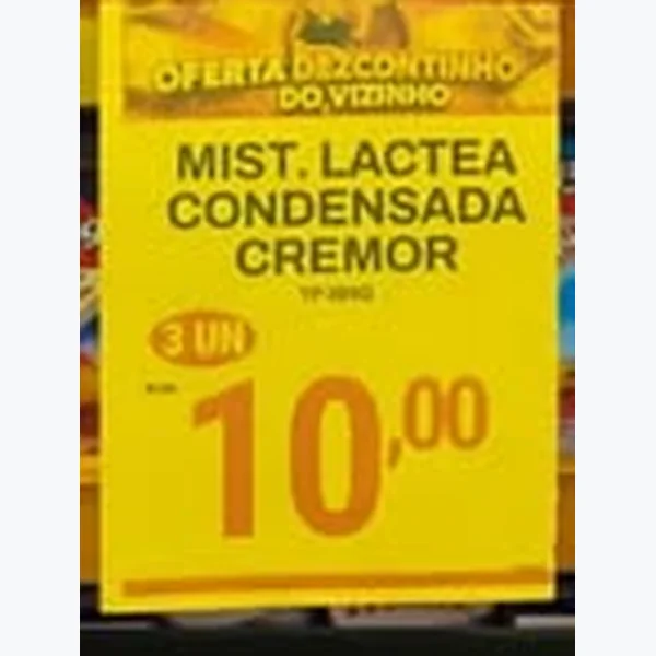 Recorte do encarte de Mistura Láctea Condensada Cremor 395 g