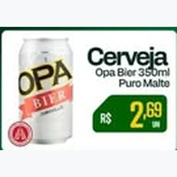 Recorte do encarte de Cerveja Puro Malte Opa Bier 350 ml