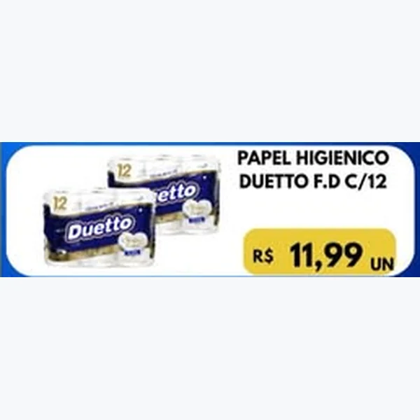 Recorte do encarte de Papel Higiênico Duetto 12 un