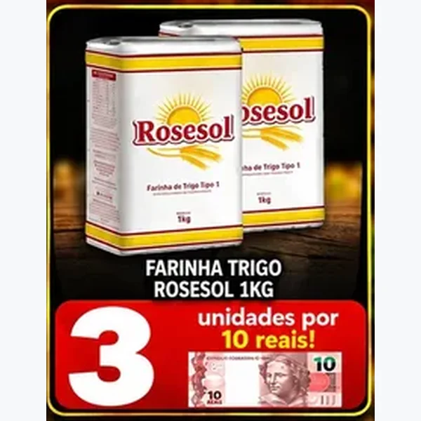 Recorte do encarte de Farinha de Trigo Tipo 1 Rosesol