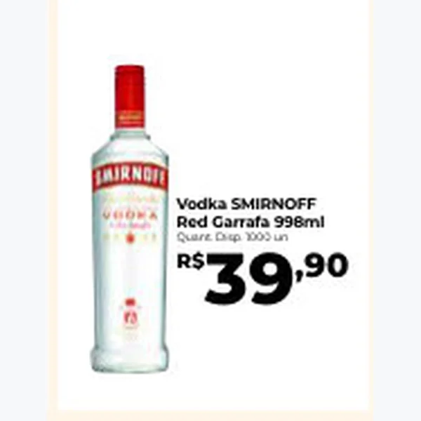 Recorte do encarte de Vodka Smirnoff 998 ml