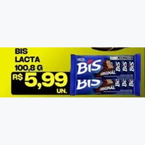 Recorte do encarte de Chocolate Bis Lacta 100,8 g