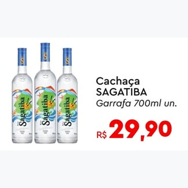 Recorte do encarte de Cachaça Sagatiba 700 ml
