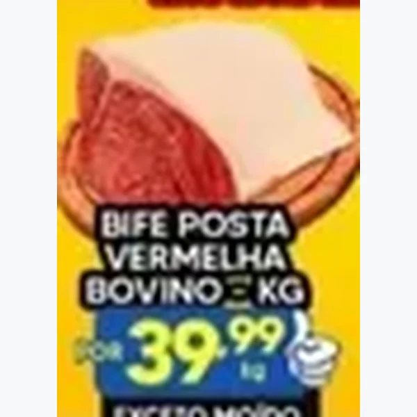 Recorte do encarte de Bife Posta Vermelha Bovino