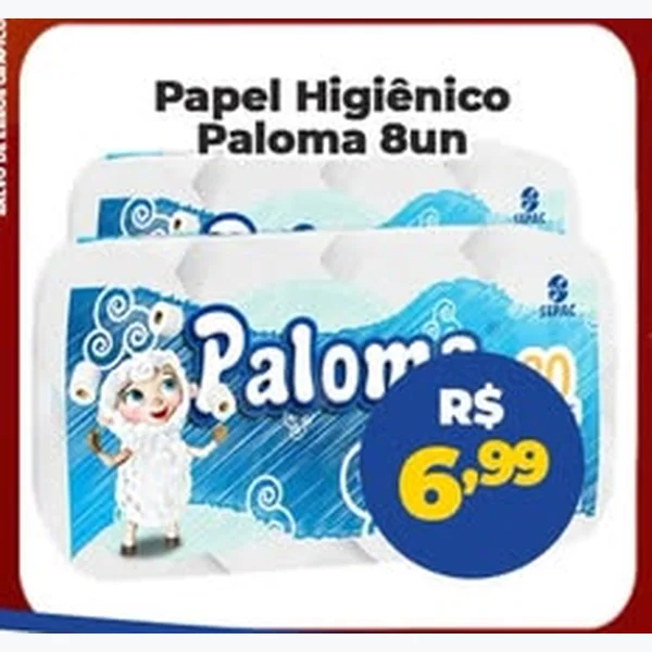 Papel Higiênico Paloma 8 un