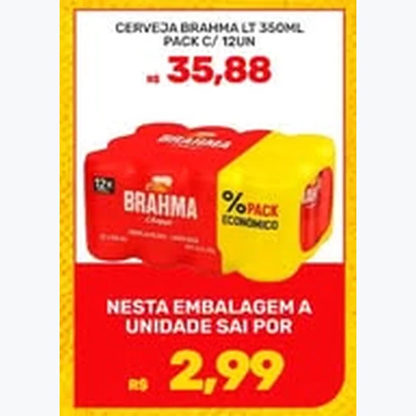 Recorte do encarte de Cerveja Brahma 12 un × 350 ml