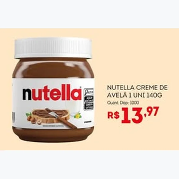 Creme de Avela Nutella 140 g