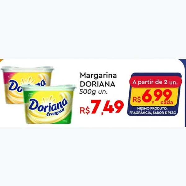 Recorte do encarte de Margarina Cremosa Doriana 500 g