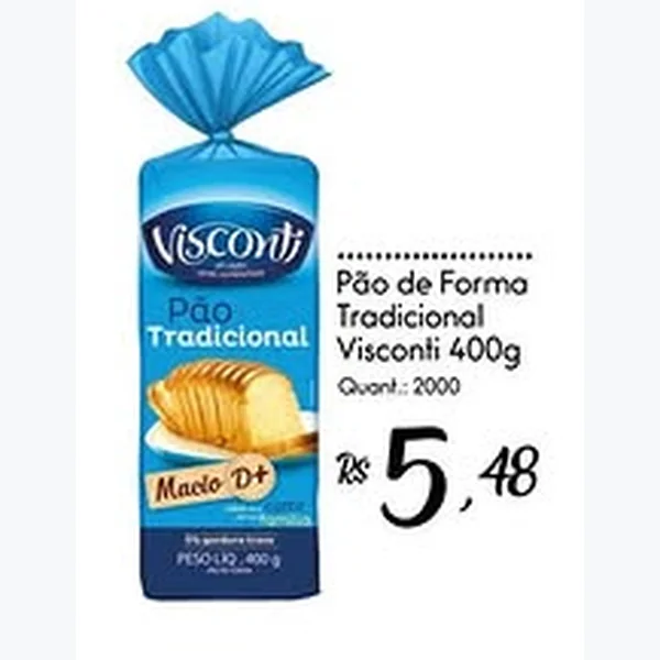 Pão de Forma Tradicional Visconti 400 g