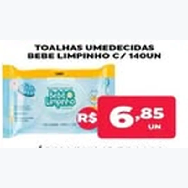 Toalhas Umedecidas Bebe Limpinho 140 un