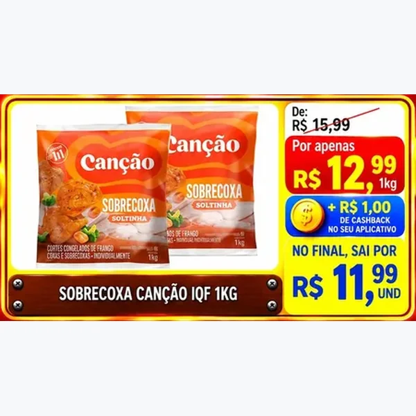Sobrecoxa Congelada Iqf Canção 1 kg