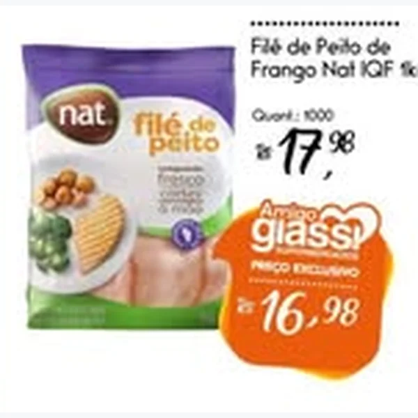 Recorte do encarte de Filé de Peito de Frango Iqf Nat