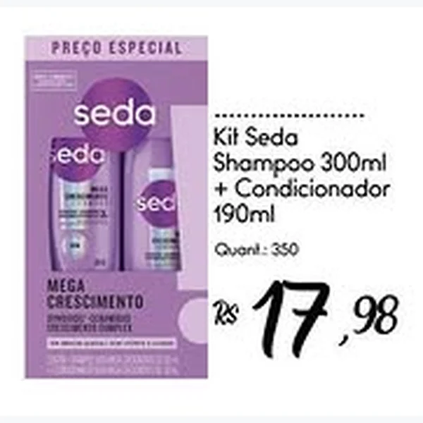 Kit Shampoo e Condicionador Mega Crescimento Seda 300 ml